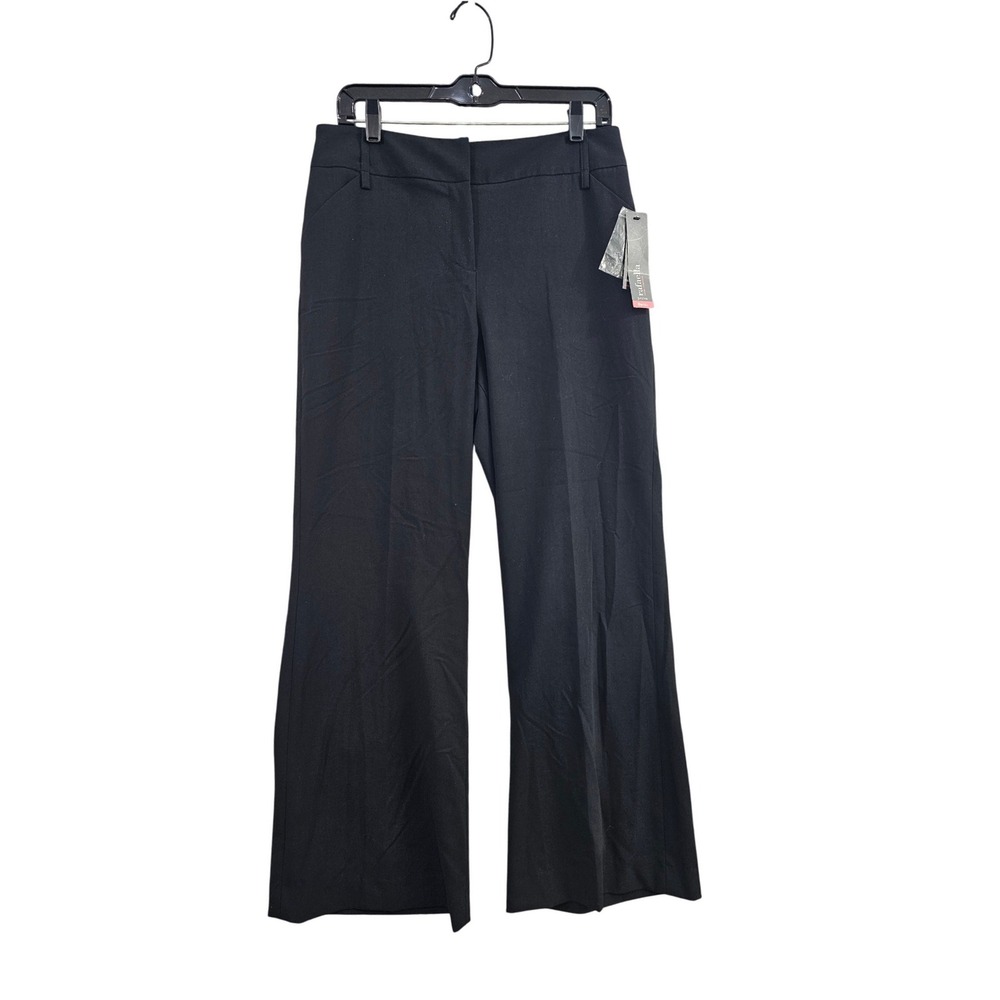 Rafaella Dress Pants Women 12P Black Solid Metro Plainweave 2-Way Stretch Petite